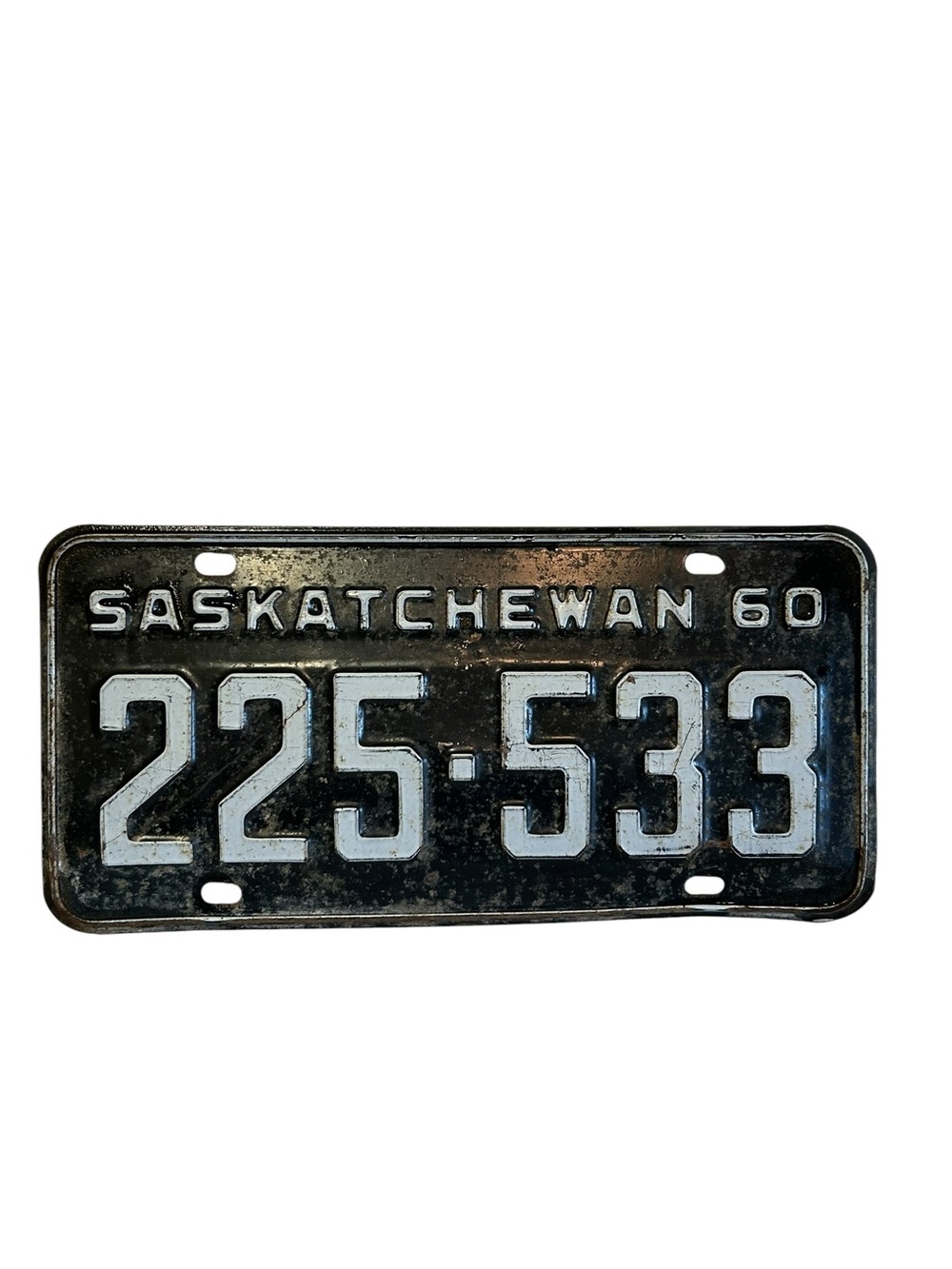 Vintage 1960 Saskatchewan License Plate Original Paint Canada Decor 225-533